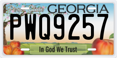 GA license plate PWQ9257