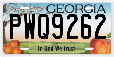 GA license plate PWQ9262