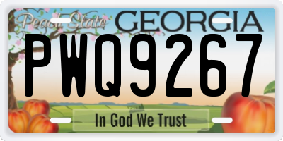 GA license plate PWQ9267