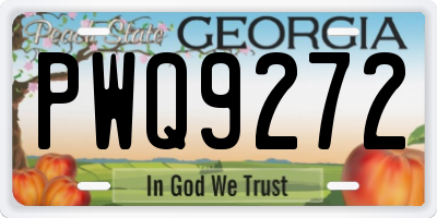 GA license plate PWQ9272