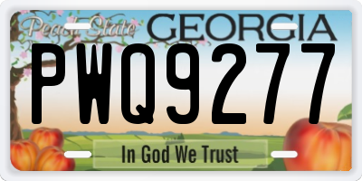 GA license plate PWQ9277