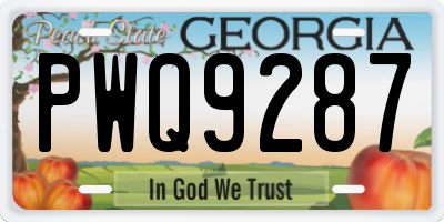 GA license plate PWQ9287