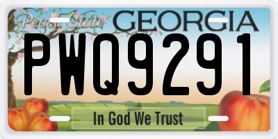 GA license plate PWQ9291