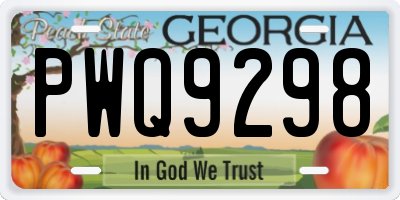 GA license plate PWQ9298