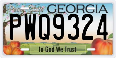 GA license plate PWQ9324