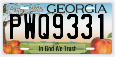 GA license plate PWQ9331