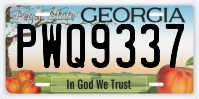 GA license plate PWQ9337