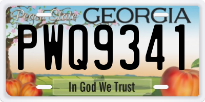 GA license plate PWQ9341