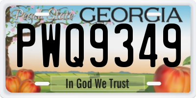 GA license plate PWQ9349