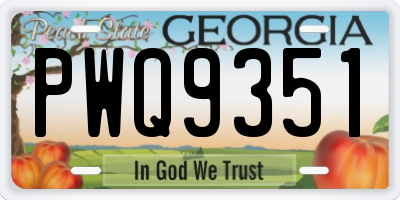 GA license plate PWQ9351