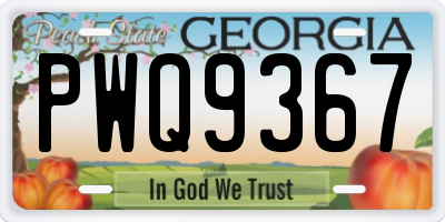 GA license plate PWQ9367