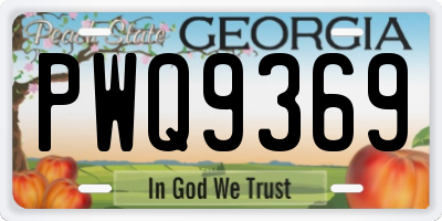 GA license plate PWQ9369
