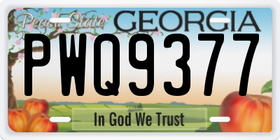 GA license plate PWQ9377