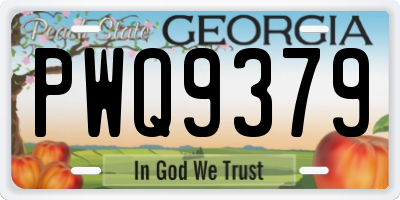 GA license plate PWQ9379