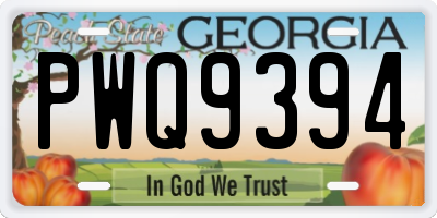 GA license plate PWQ9394