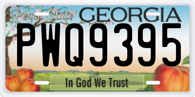GA license plate PWQ9395