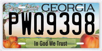 GA license plate PWQ9398