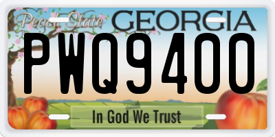 GA license plate PWQ9400