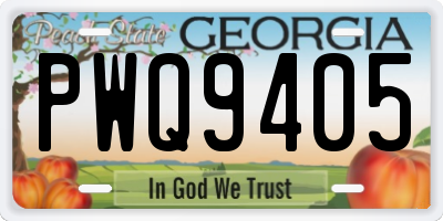 GA license plate PWQ9405