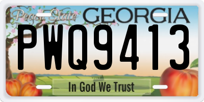 GA license plate PWQ9413