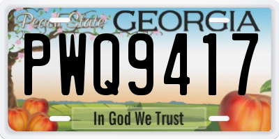 GA license plate PWQ9417
