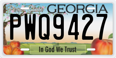 GA license plate PWQ9427