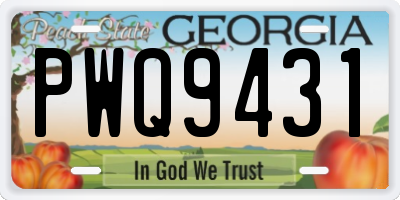 GA license plate PWQ9431