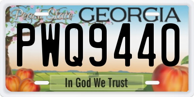 GA license plate PWQ9440