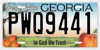 GA license plate PWQ9441