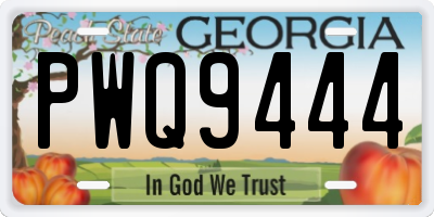 GA license plate PWQ9444