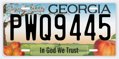 GA license plate PWQ9445