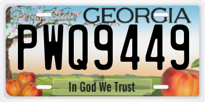 GA license plate PWQ9449