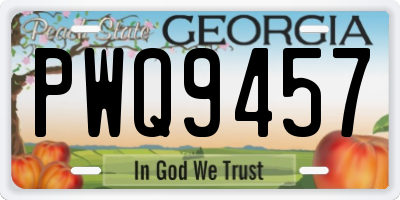 GA license plate PWQ9457
