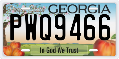 GA license plate PWQ9466