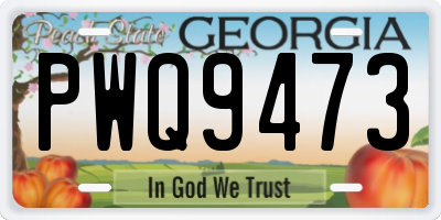 GA license plate PWQ9473