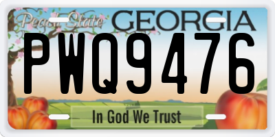 GA license plate PWQ9476