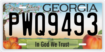 GA license plate PWQ9493