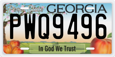 GA license plate PWQ9496