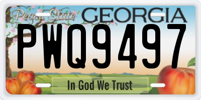 GA license plate PWQ9497