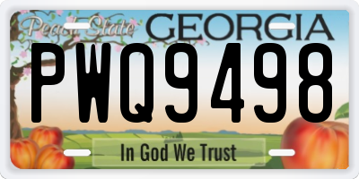 GA license plate PWQ9498