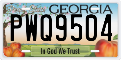 GA license plate PWQ9504
