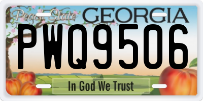 GA license plate PWQ9506