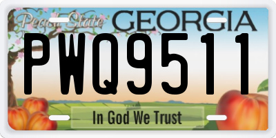 GA license plate PWQ9511