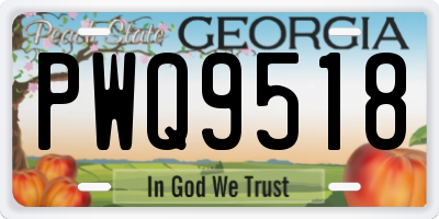 GA license plate PWQ9518