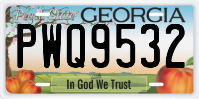 GA license plate PWQ9532