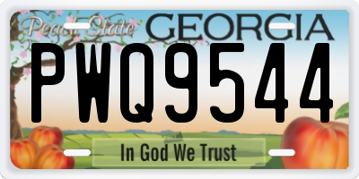GA license plate PWQ9544