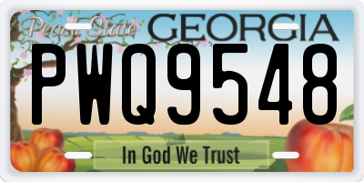 GA license plate PWQ9548
