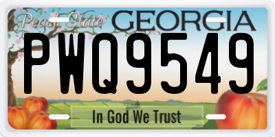 GA license plate PWQ9549