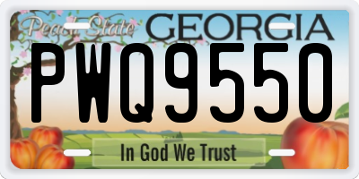 GA license plate PWQ9550
