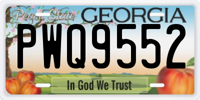 GA license plate PWQ9552